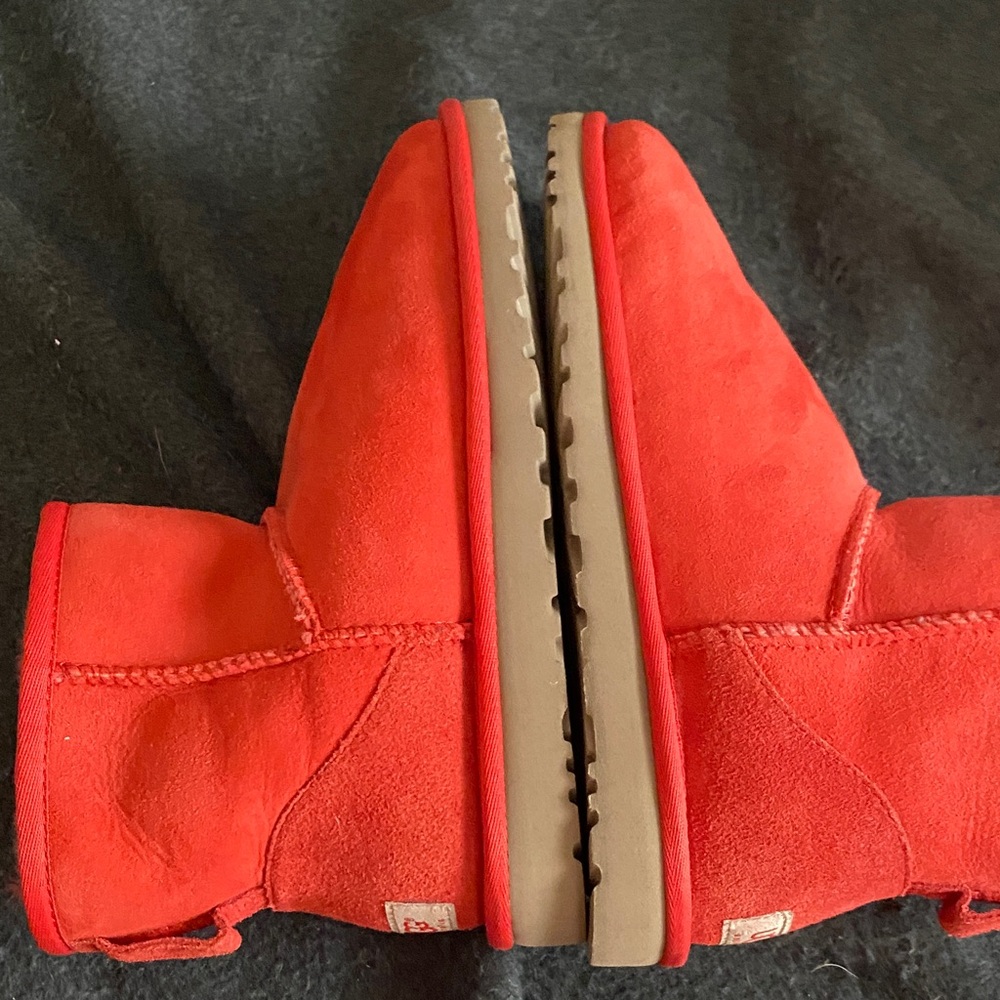 UGG Short Suede Boots in Bright Coral - Picture 10 of 11